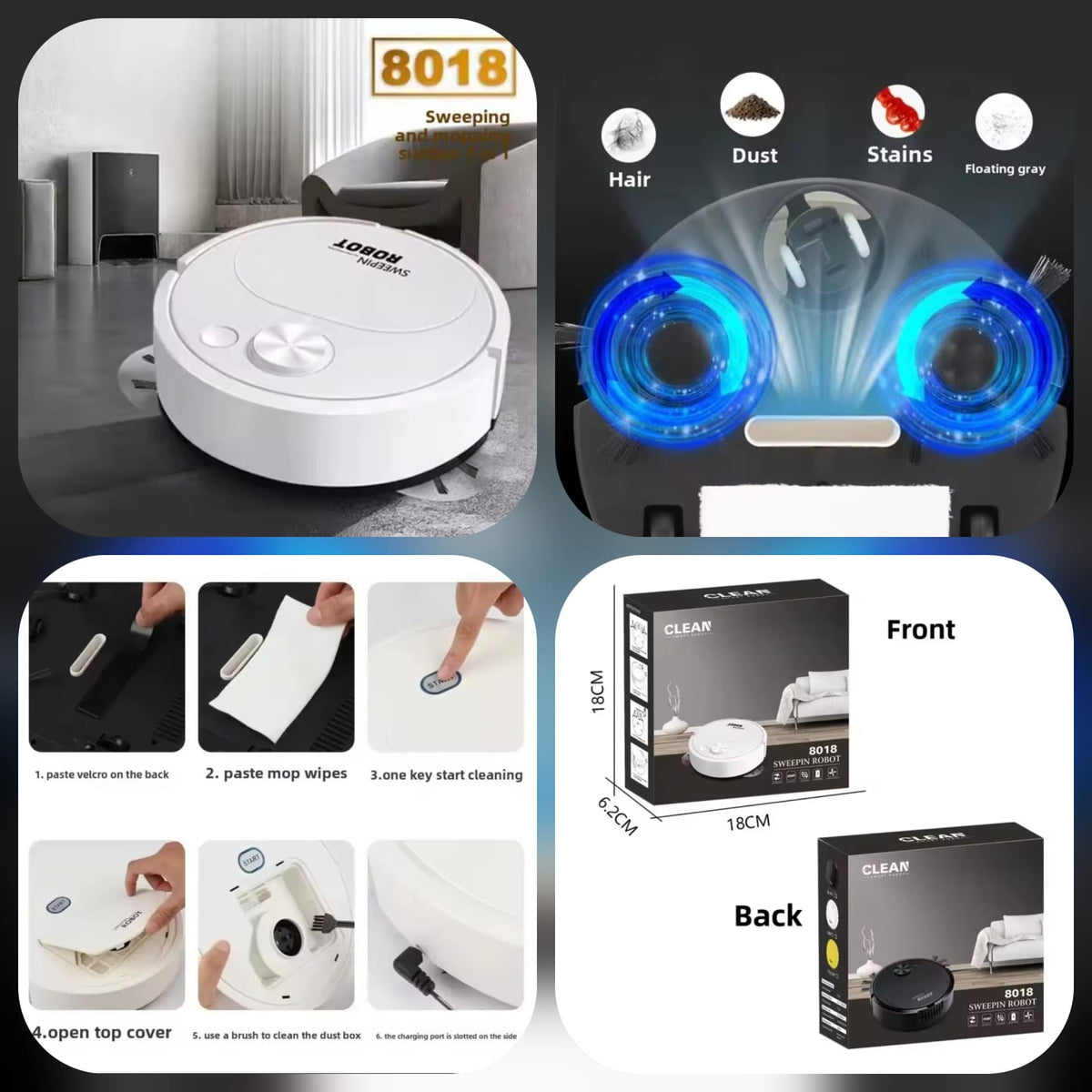 Smart Robot Vacuum Cleaner & Mop – Auto Sweep, Dust & Clean