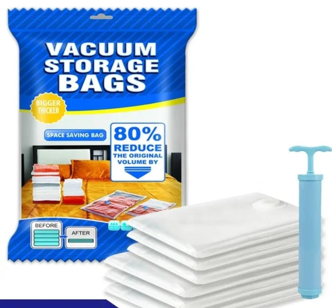Vacuum Storage Bags with Hand Pump – Save Up to 80% Space