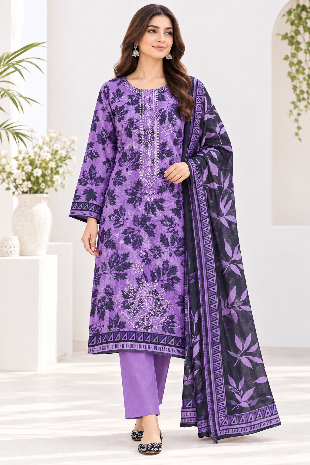 Purple Lawn Suit Model