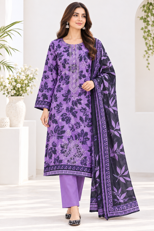Purple Lawn Suit Model